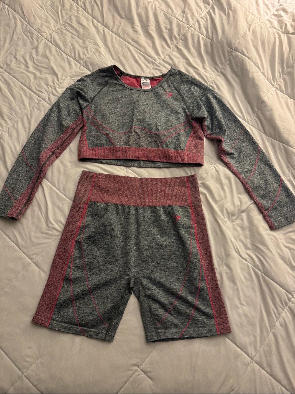 Gym shark Seamless Grey & Pink Two-Piece Workout Set